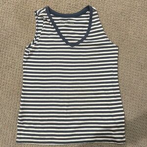 Small Eddie Bauer strip blue and white tank top